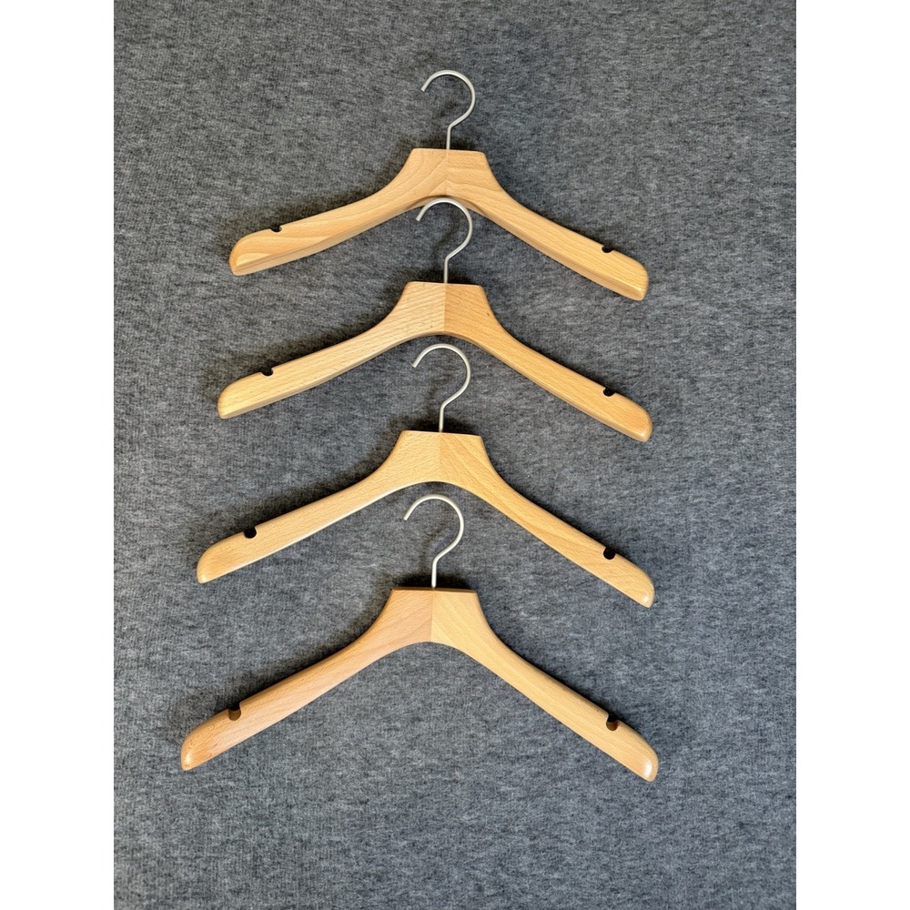 New Esprit Heavy Duty Wood Hangers‎ Metal Swivel Hook Notched Arms Set Of 4 15"